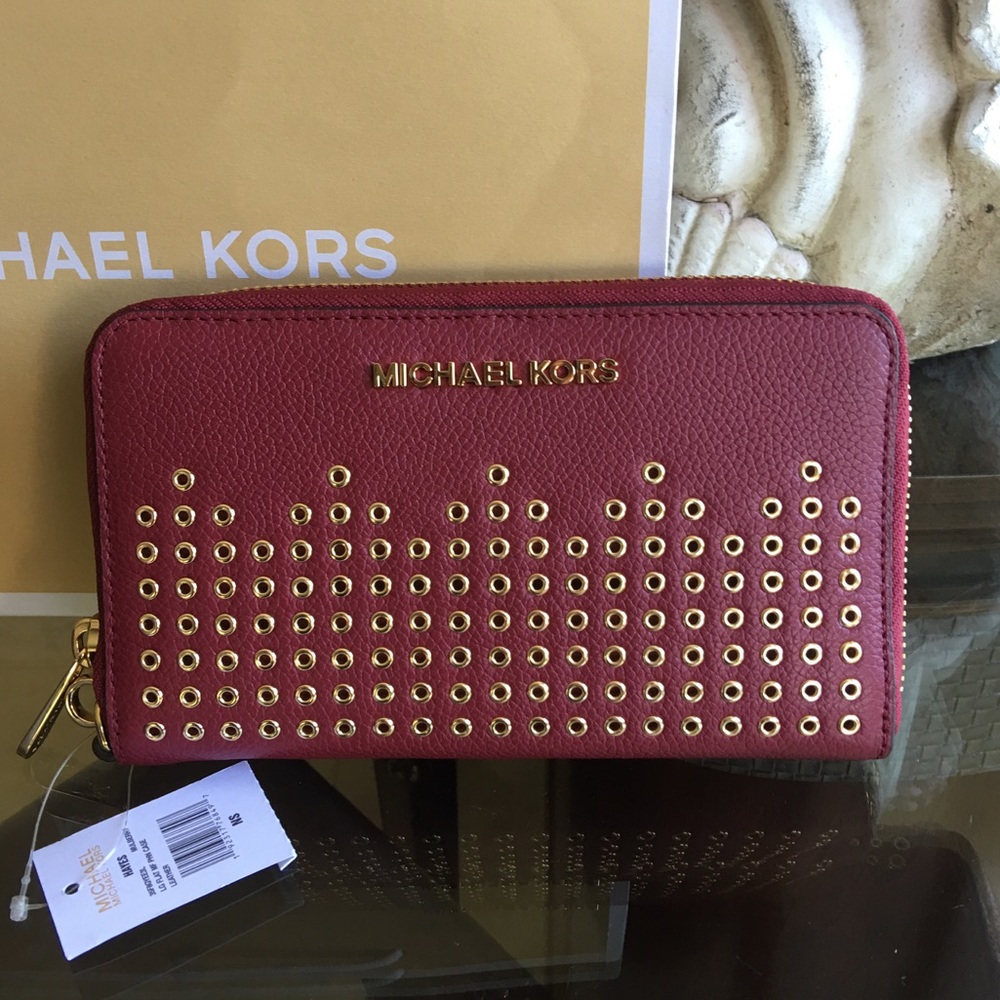 Michael Kors Hayes LG Mulberry Phone Case/Wallet